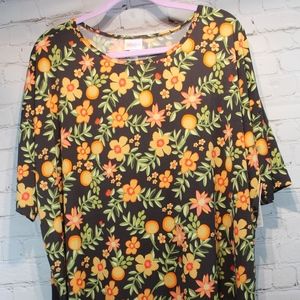 NWT LuLaRoe Peach Blossom Irma top sz XL